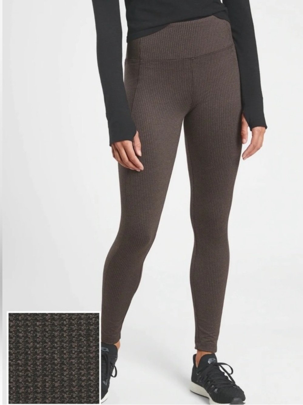ATHLETA Delancy Houndstooth Tight Leggings Brown Black NEW Women’s Sz M